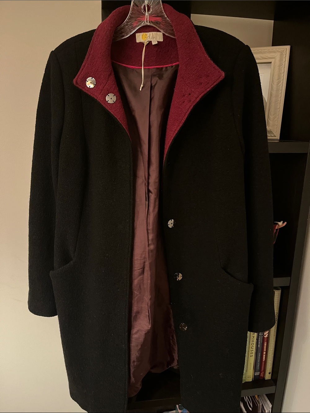 Boden Black Boucle Coat